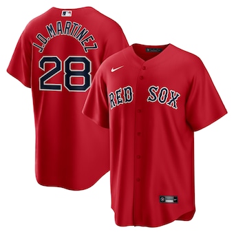 mens nike jd martinez red boston red sox alternate replica p